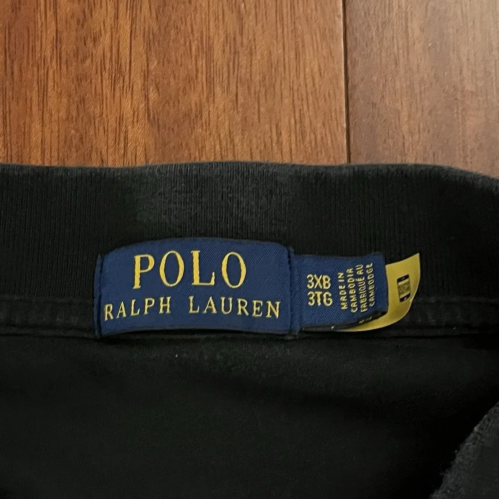 Polo Ralph Lauren Polo Mens 3XB Short Sleeve Black Logo Big Tall Fit Preppy Pony